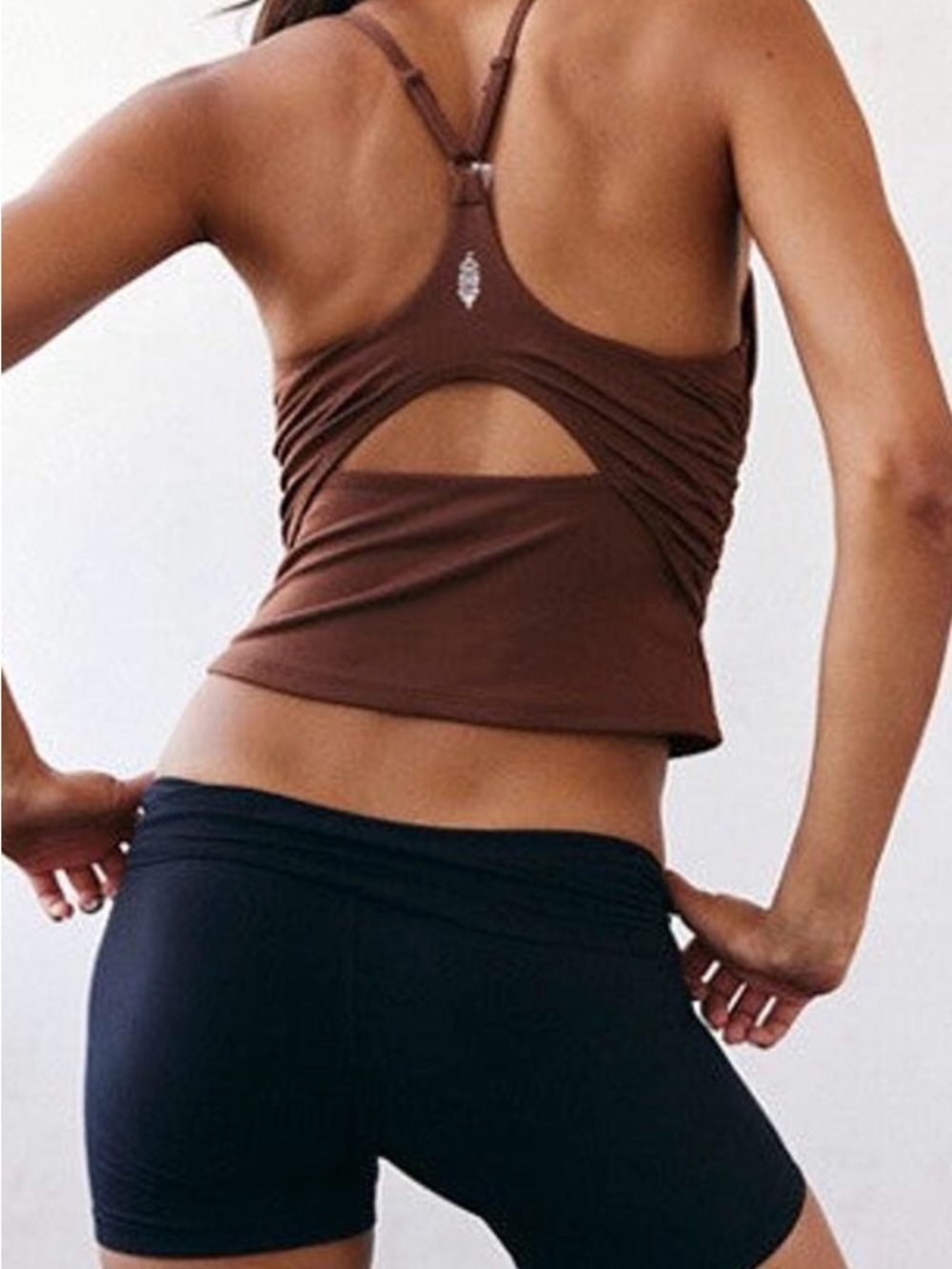 FP Movement Balancing Act Cami Cutout Tank Top Argan Oil Brown Medium - Picture 3 of 12